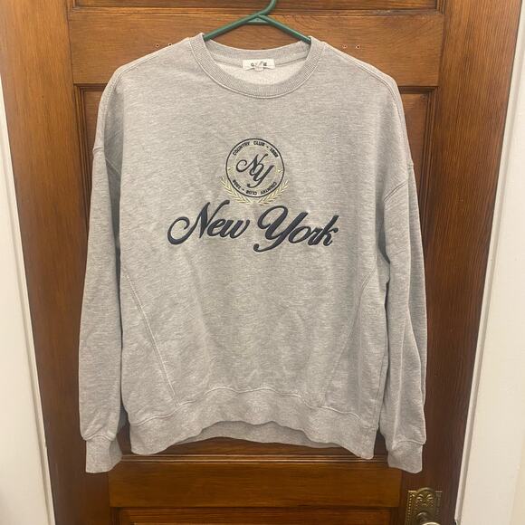 Garage Clothing New York Oversized Crewneck Sweatshirt Gray size XS - Picture 1 of 16